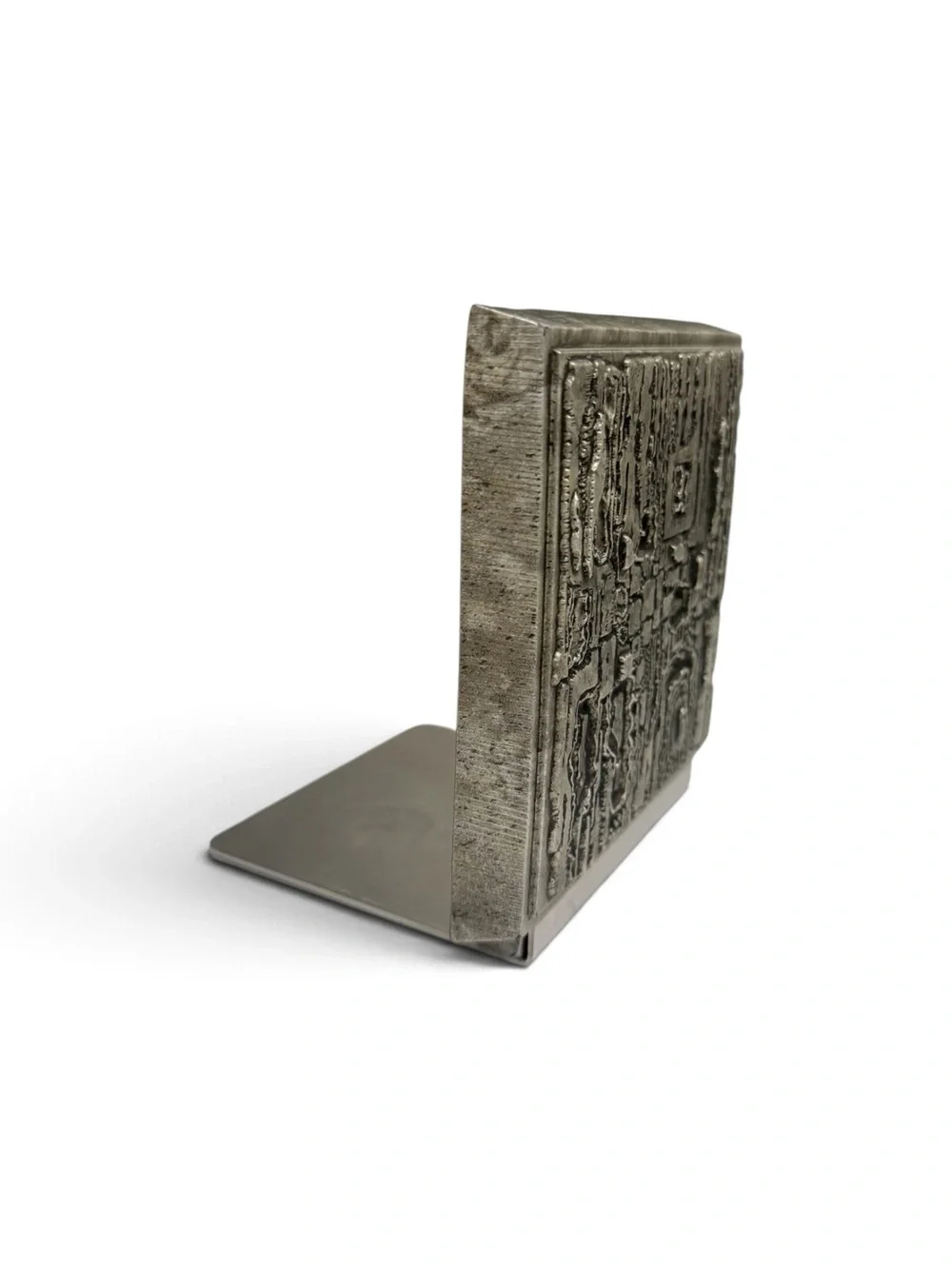 Mid Century Modern Brutalist Composite & Metal Bookend in Paul Evens Style